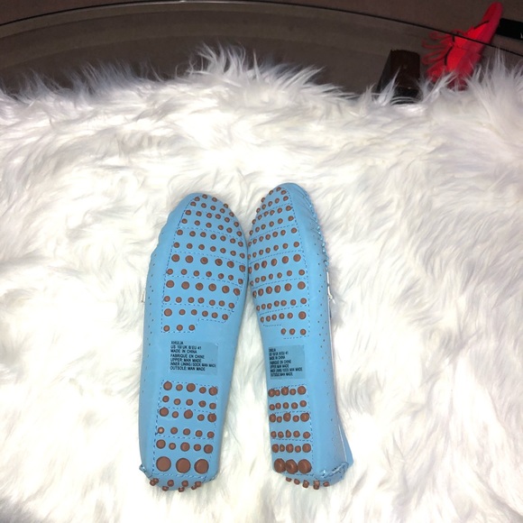 NEW Just Fab slip-on moccasin flats- BLUE SHOES - Picture 5 of 11